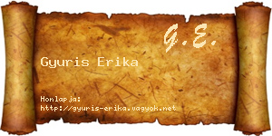 Gyuris Erika névjegykártya